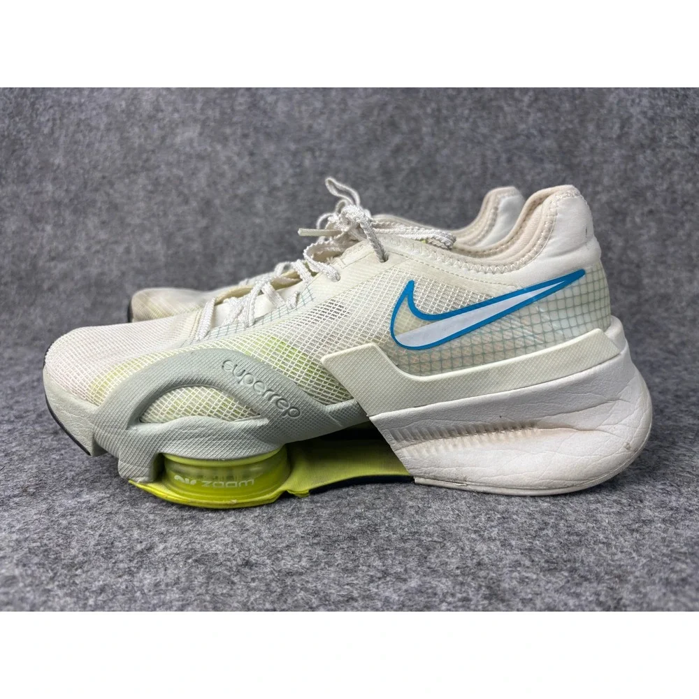 Nike Air Zoom SuperRep 3 Womens 8 White Blue HIIT Training Shoes DA9492-101